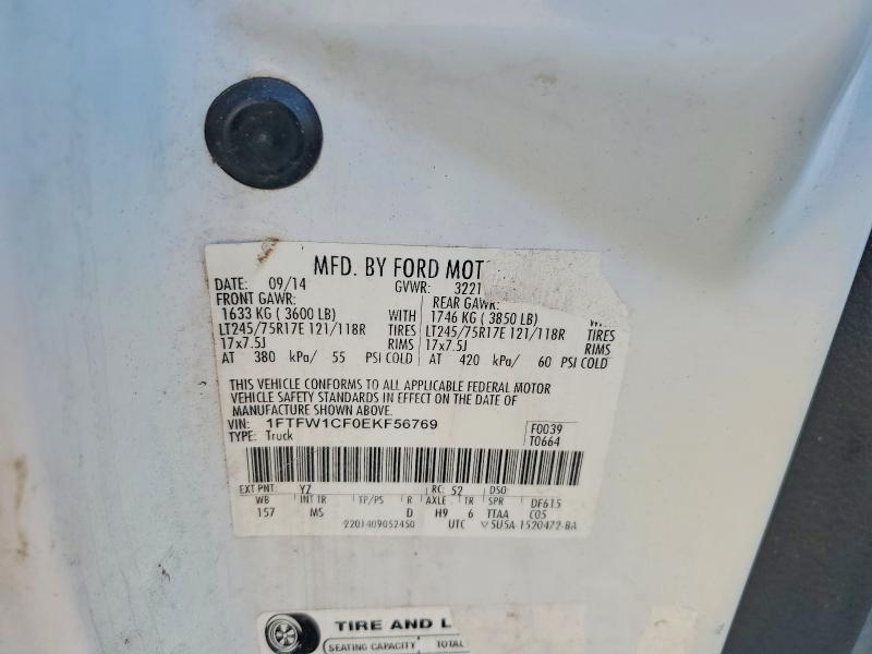 46683986 :رقم المزاد ، 1FTFW1CF0EKF56769 vin ، 2014 Ford F150 مزاد بيع