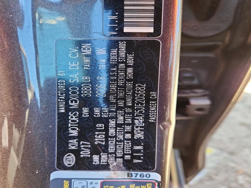 79420685 :رقم المزاد ، 3KPFL4A75JE205682 vin ، 2018 Kia Forte مزاد بيع