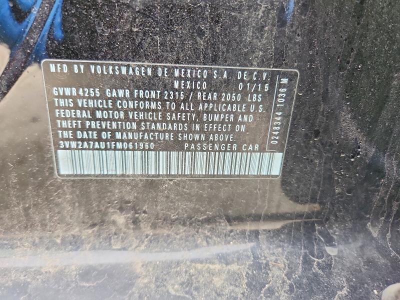 Продажа на аукционе авто 2015 Volkswagen Golf, vin: 3VW2A7AU1FM061960, номер лота: 47695186