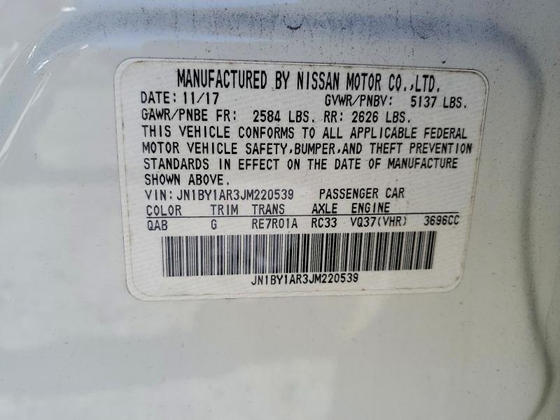 Aukcja sprzedaży 2018 Infiniti Q70, vin: JN1BY1AR3JM220539, numer aukcji: 46046646