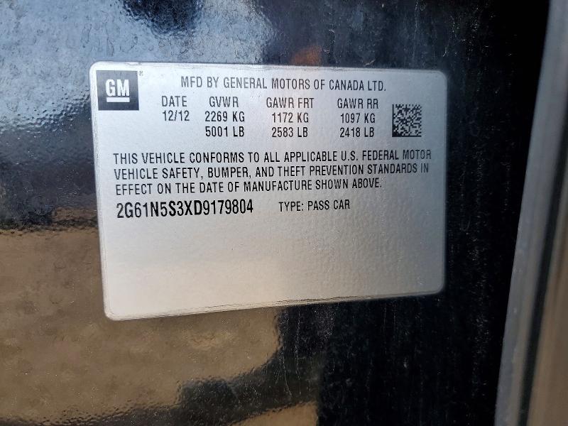 46023146 :رقم المزاد ، 2G61N5S3XD9179804 vin ، 2013 Cadillac Xts مزاد بيع