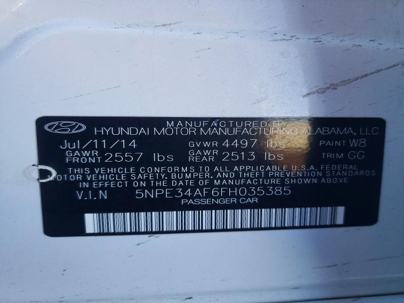 79413025 :رقم المزاد ، 5NPE34AF6FH035385 vin ، 2015 Hyundai Sonata مزاد بيع