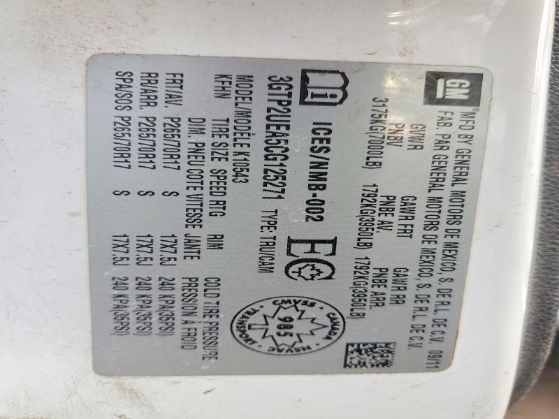 2012 Gmc Sierra მანქანა იყიდება აუქციონზე, vin: 3GTP2UEA5CG125271, აუქციონის ნომერი: 47208526