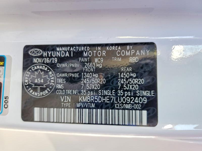 Aukcja sprzedaży 2020 Hyundai Palisade, vin: KM8R5DHE7LU092409, numer aukcji: 78876315