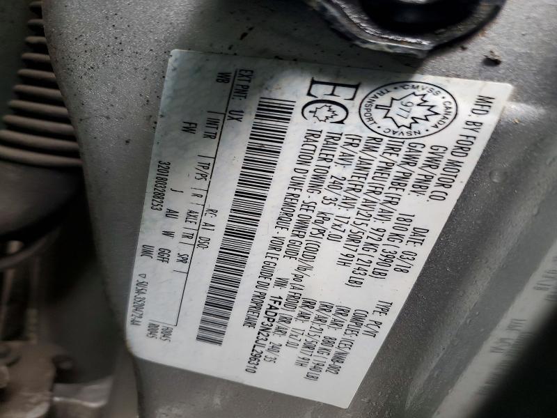 Продаж на аукціоні авто 2018 Ford Focus, vin: 1FADP3N23JL296310, номер лоту: 46673536