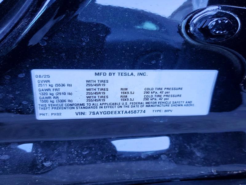 Aukcja sprzedaży 2026 Tesla Model Y, vin: 7SAYGDEEXTA458774, numer aukcji: 46494546