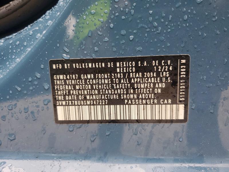 46287446 :رقم المزاد ، 3VW7X7BU8SM047227 vin ، 2025 Volkswagen Jetta مزاد بيع