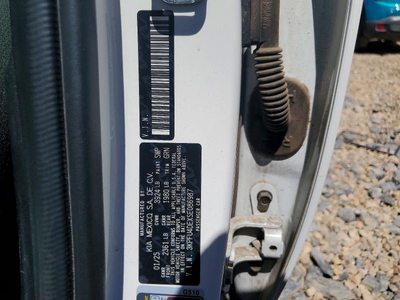 47766206 :رقم المزاد ، 3KPFU4DEXSE086987 vin ، 2025 Kia K4 مزاد بيع