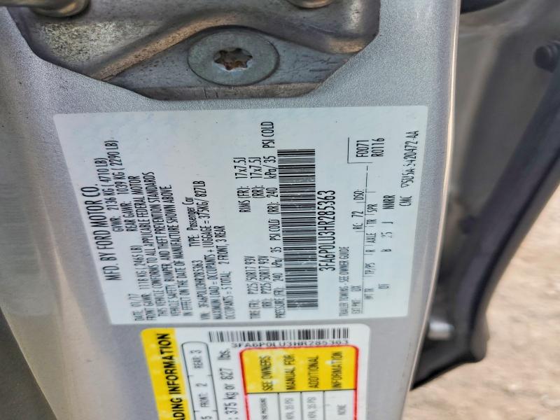 46771376 :رقم المزاد ، 3FA6P0LU3HR285363 vin ، 2017 Ford Fusion مزاد بيع