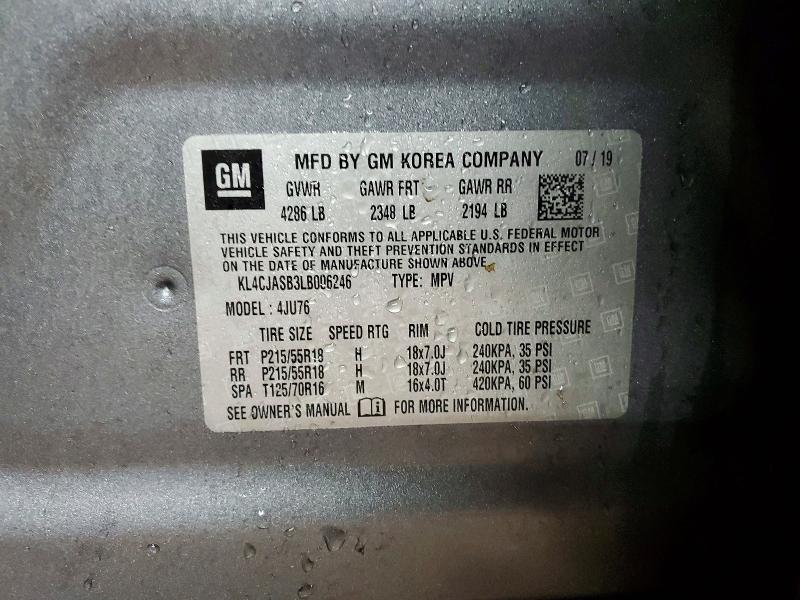 Aukcja sprzedaży 2020 Buick Encore, vin: KL4CJASB3LB006246, numer aukcji: 79605885