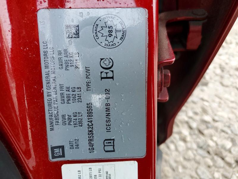 Продаж на аукціоні авто 2012 Buick Verano, vin: 1G4PR5SK2C4189565, номер лоту: 46823856