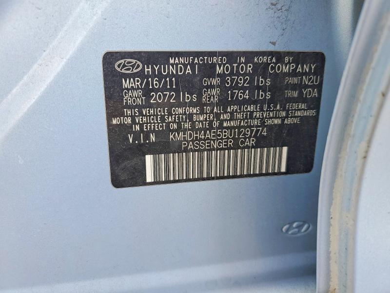 Aukcja sprzedaży 2011 Hyundai Elantra, vin: KMHDH4AE5BU129774, numer aukcji: 47747686