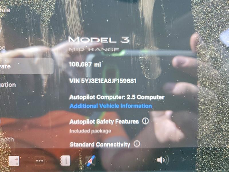 2018 Tesla Model 3 მანქანა იყიდება აუქციონზე, vin: 5YJ3E1EA8JF159681, აუქციონის ნომერი: 47821806