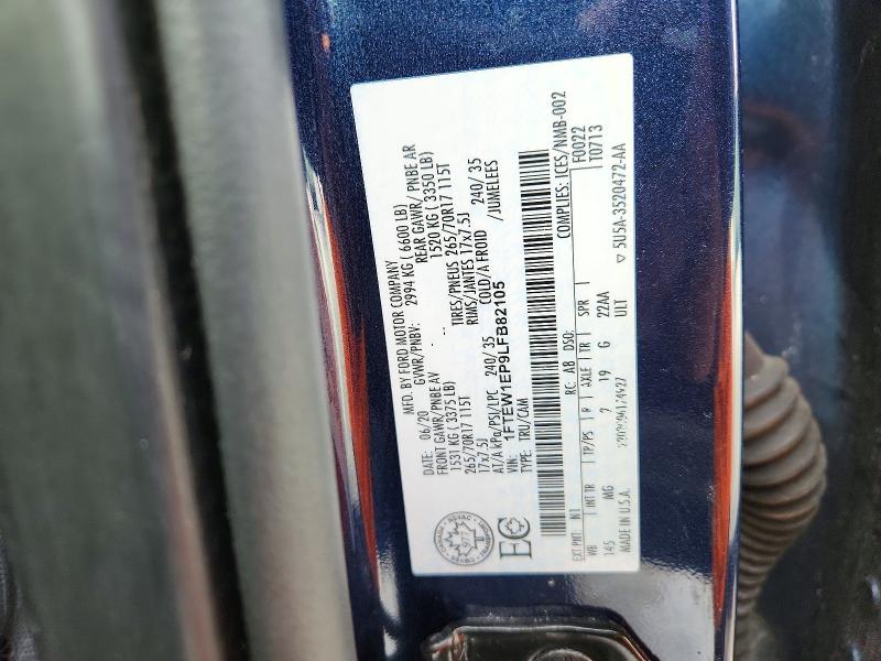 Aukcja sprzedaży 2020 Ford F150, vin: 1FTEW1EP9LFB82105, numer aukcji: 79047655