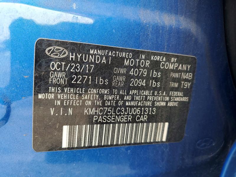 Aukcja sprzedaży 2018 Hyundai Ioniq Hybrid, vin: KMHC75LC3JU061313, numer aukcji: 47725926