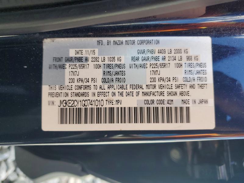Продаж на аукціоні авто 2016 Mazda Cx-5, vin: JM3KE2CY1G0741010, номер лоту: 46991206
