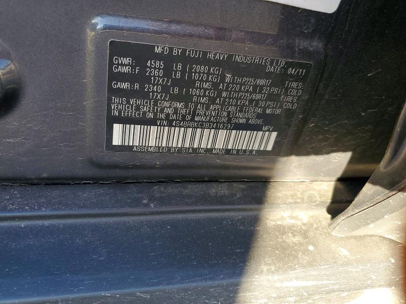 Продаж на аукціоні авто 2011 Subaru Outback, vin: 4S4BRBKC3B3416297, номер лоту: 46893046