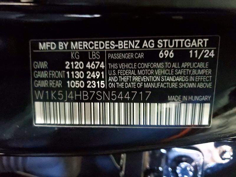2025 Mercedes-benz Cla მანქანა იყიდება აუქციონზე, vin: W1K5J4HB7SN544717, აუქციონის ნომერი: 46445396