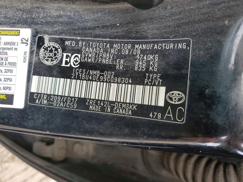 Продажа на аукционе авто 2009 Toyota Corolla, vin: 2T1BU40E99C098304, номер лота: 42077516