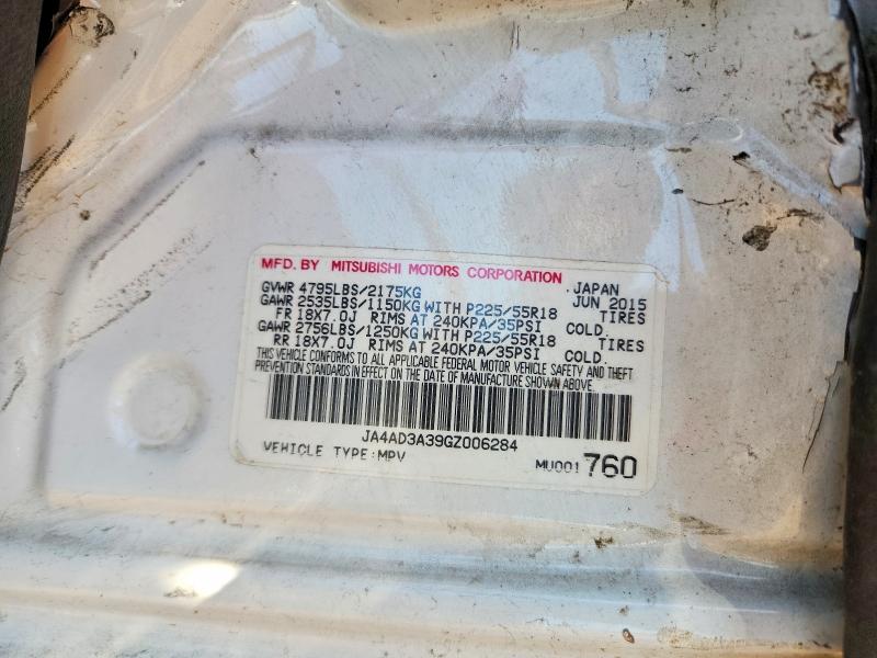 2016 Mitsubishi Outlander მანქანა იყიდება აუქციონზე, vin: JA4AD3A39GZ006284, აუქციონის ნომერი: 46237366