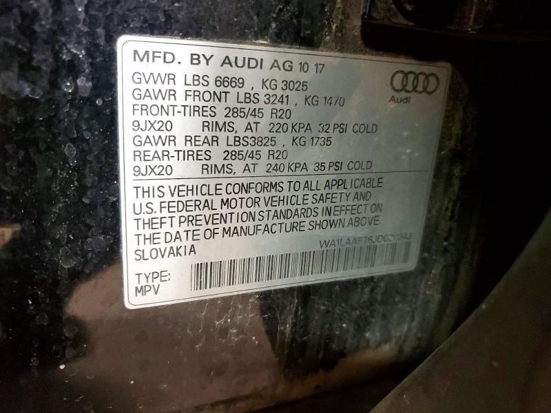 Продажа на аукционе авто 2018 Audi Q7, vin: WA1LAAF76JD020343, номер лота: 79198555