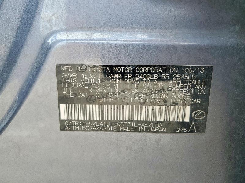 Aukcja sprzedaży 2014 Lexus Is 350, vin: JTHBE1D22E5001736, numer aukcji: 46545116
