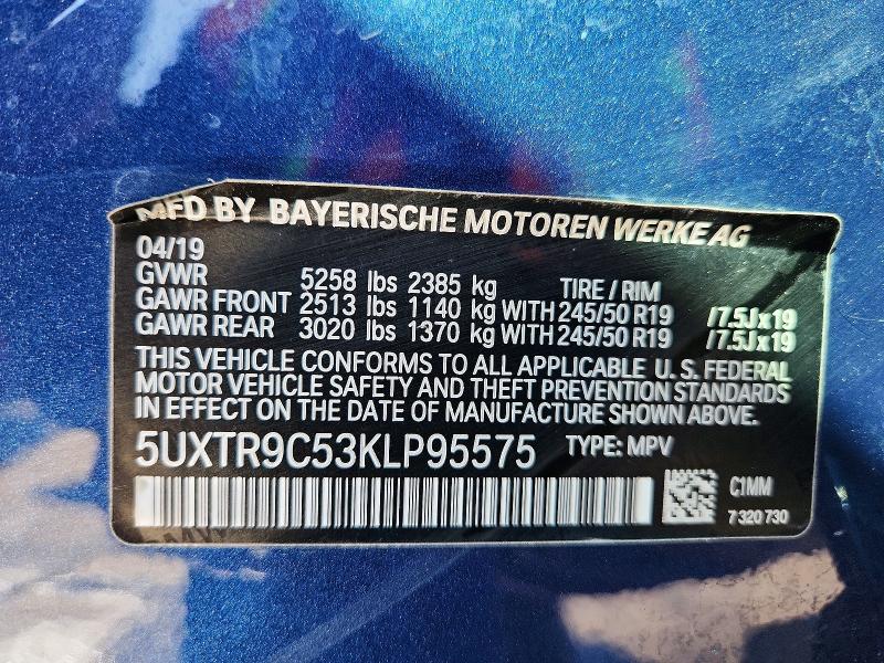 Продажа на аукционе авто 2019 Bmw X3, vin: 5UXTR9C53KLP95575, номер лота: 45646046
