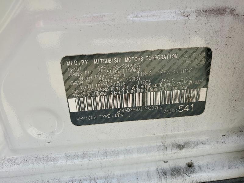 Продаж на аукціоні авто 2020 Mitsubishi Outlander, vin: JA4AD3A3XLZ033763, номер лоту: 47715676