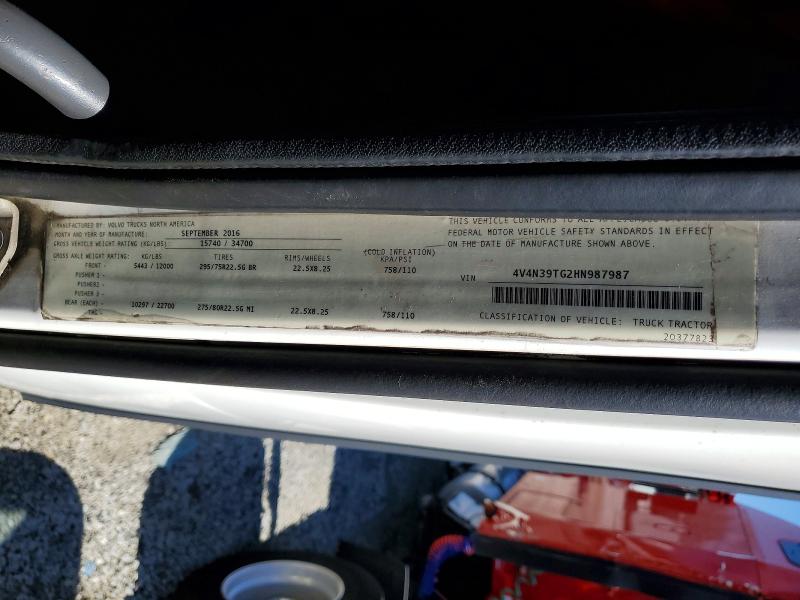 Aukcja sprzedaży 2017 Volvo Vnl, vin: 4V4N39TG2HN987987, numer aukcji: 46196316