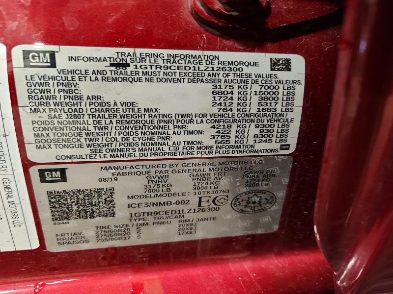 Продажа на аукционе авто 2020 Gmc Sierra, vin: 1GTR9CED1LZ126300, номер лота: 47317146