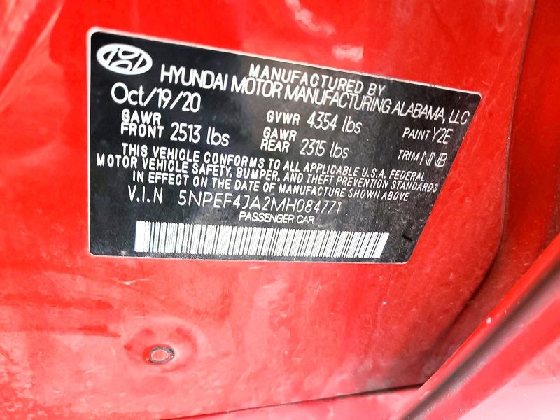 Aukcja sprzedaży 2021 Hyundai Sonata, vin: 5NPEF4JA2MH084771, numer aukcji: 47694316