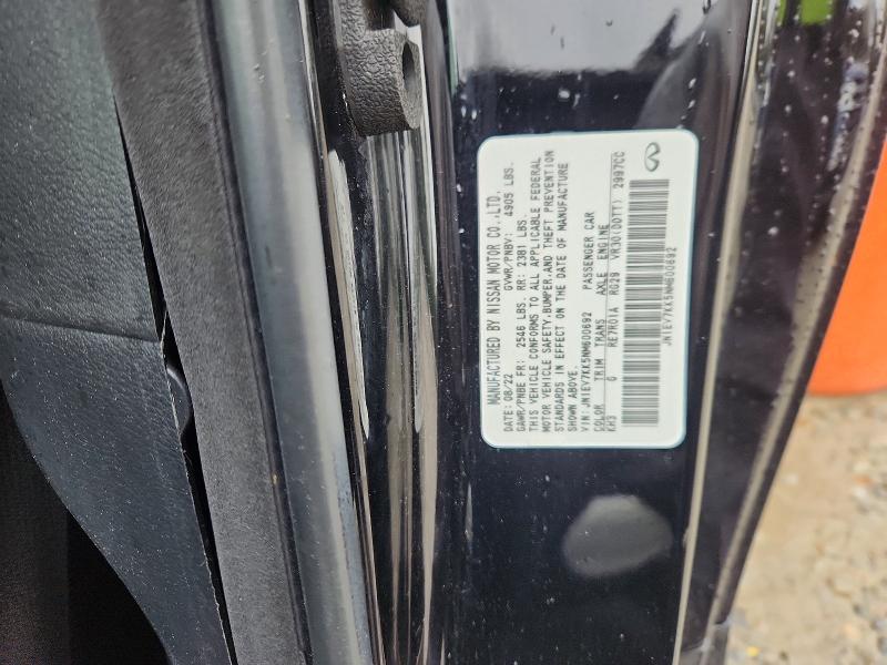 46572216 :رقم المزاد ، JN1EV7KK5NM600692 vin ، 2022 Infiniti Q60 مزاد بيع