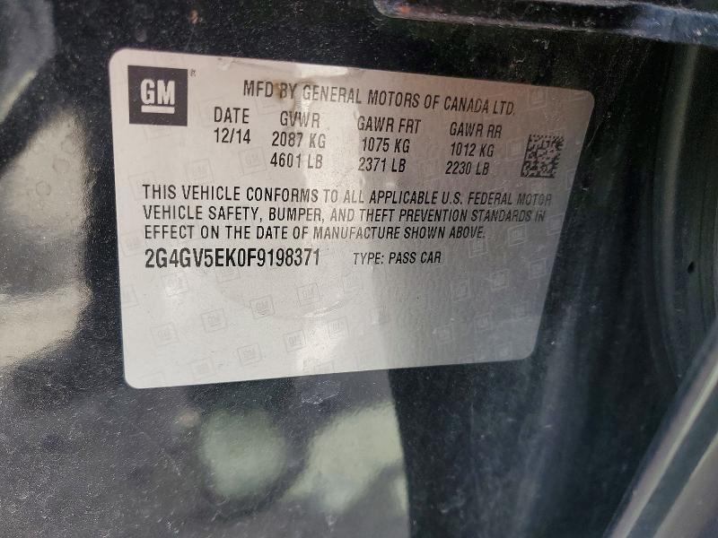 Aukcja sprzedaży 2015 Buick Regal, vin: 2G4GV5EK0F9198371, numer aukcji: 46352876