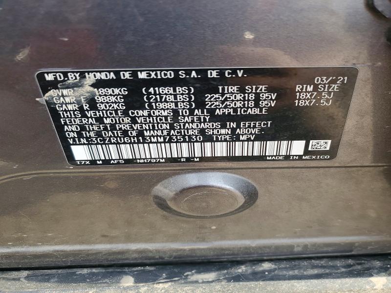 Aukcja sprzedaży 2021 Honda Hr-v, vin: 3CZRU6H13MM735130, numer aukcji: 46633806