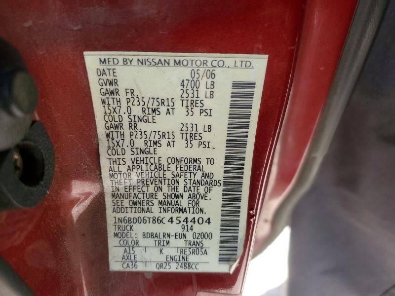 Продаж на аукціоні авто 2006 Nissan Frontier, vin: 1N6BD06T86C454404, номер лоту: 47740706