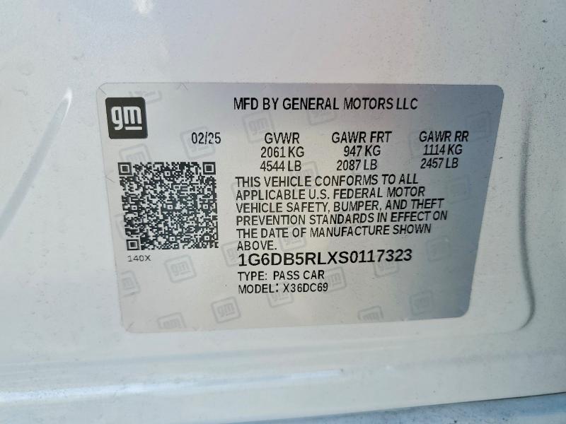 Aukcja sprzedaży 2025 Cadillac Ct4, vin: 1G6DB5RLXS0117323, numer aukcji: 45847226