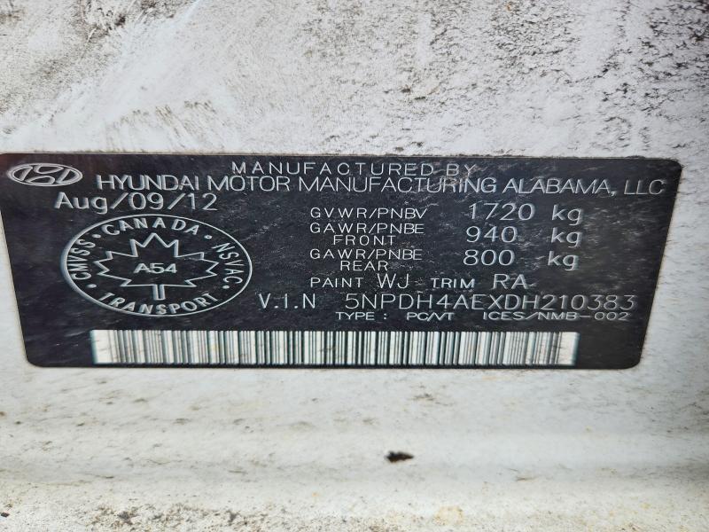 Aukcja sprzedaży 2013 Hyundai Elantra, vin: 5NPDH4AEXDH210383, numer aukcji: 45975016