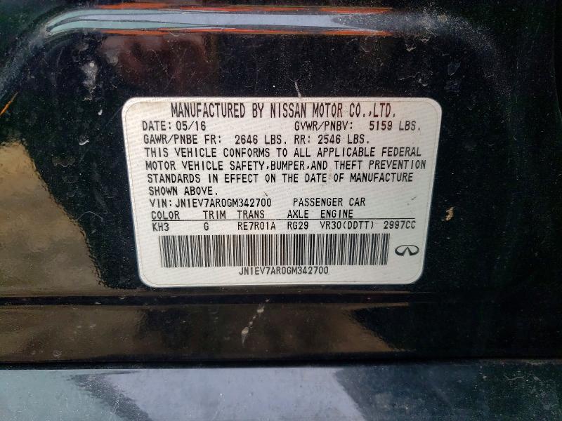 Aukcja sprzedaży 2016 Infiniti Q50, vin: JN1EV7AR0GM342700, numer aukcji: 46359506