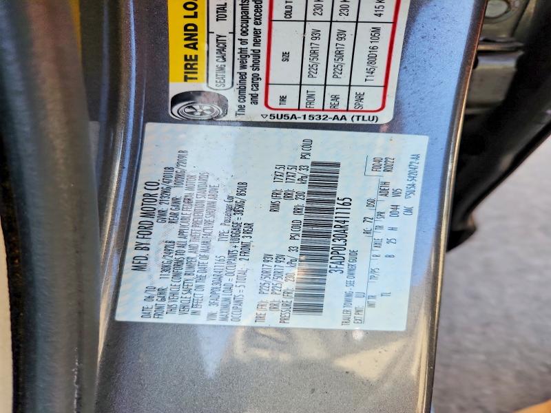 Aukcja sprzedaży 2010 Ford Fusion, vin: 3FADP0L30AR411165, numer aukcji: 45609416