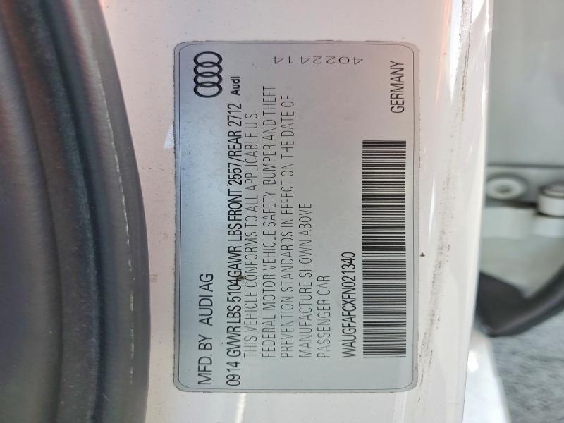 45611786 :رقم المزاد ، WAUGFAFCXFN021340 vin ، 2015 Audi A6 مزاد بيع