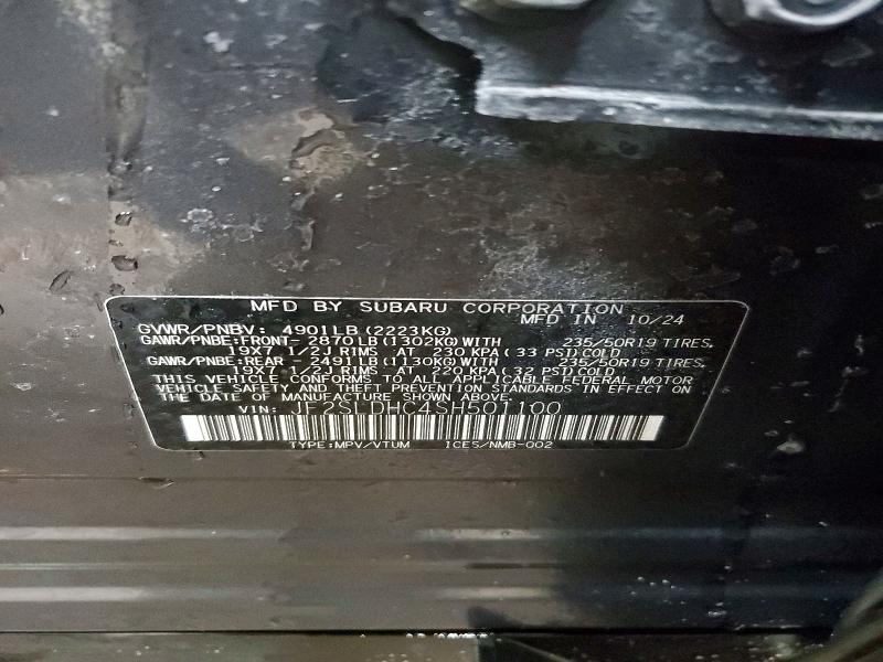 2025 Subaru Forester მანქანა იყიდება აუქციონზე, vin: JF2SLDHC4SH501100, აუქციონის ნომერი: 79162075
