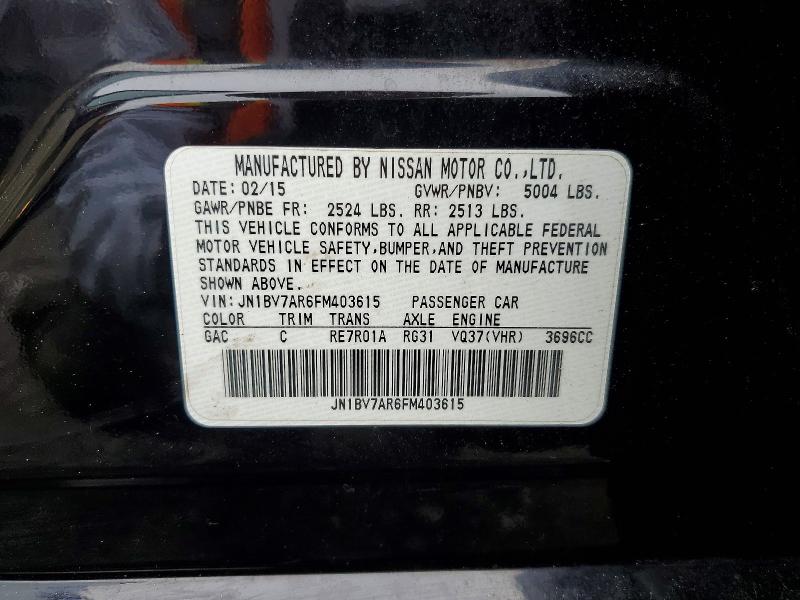 Продаж на аукціоні авто 2015 Infiniti Q50, vin: JN1BV7AR6FM403615, номер лоту: 47732816