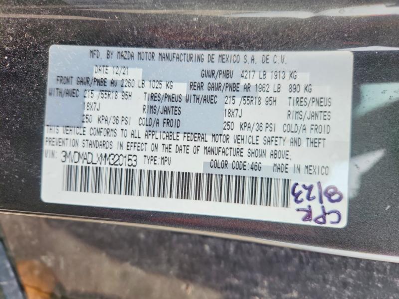 Aukcja sprzedaży 2021 Mazda Cx-30, vin: 3MVDMADLXMM320153, numer aukcji: 45585376