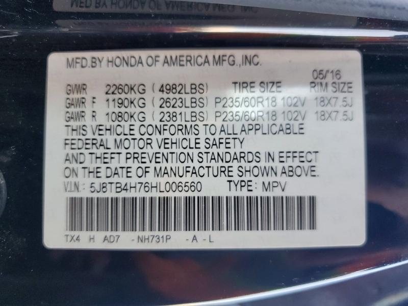 Продажа на аукционе авто 2017 Acura Rdx, vin: 5J8TB4H76HL006560, номер лота: 79023825