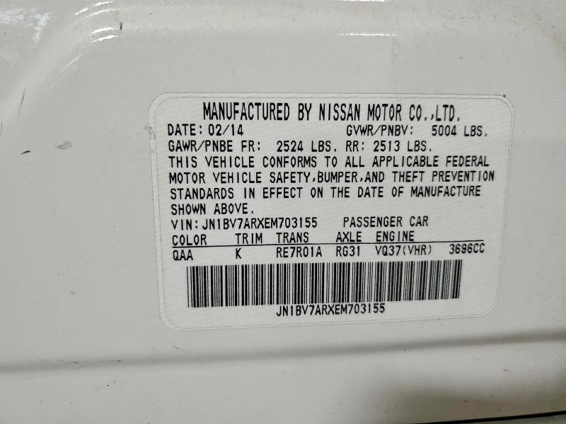 Продаж на аукціоні авто 2014 Infiniti Q50, vin: JN1BV7ARXEM703155, номер лоту: 45515816