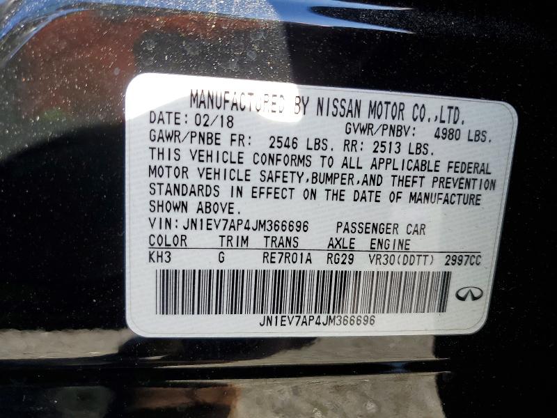 45512096 :رقم المزاد ، JN1EV7AP4JM366696 vin ، 2018 Infiniti Q50 مزاد بيع