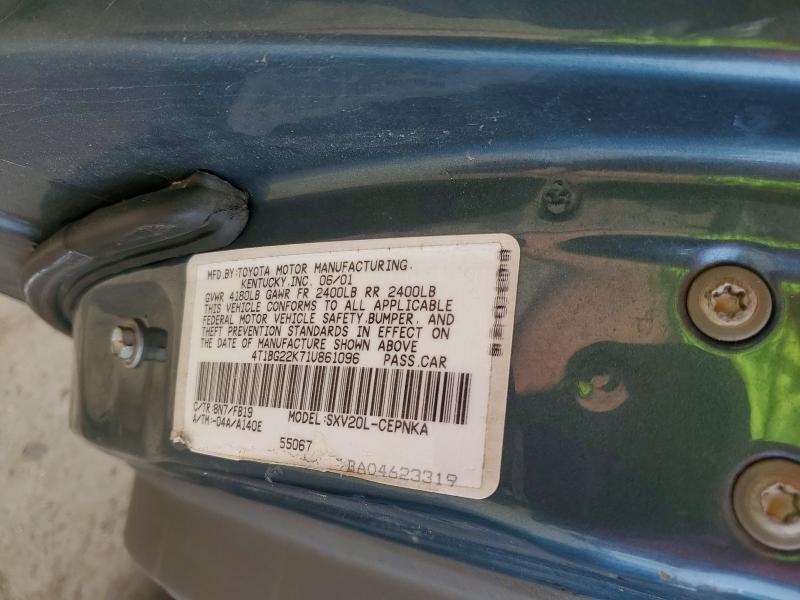 48173446 :رقم المزاد ، 4T1BG22K71U861096 vin ، 2001 Toyt Camry مزاد بيع