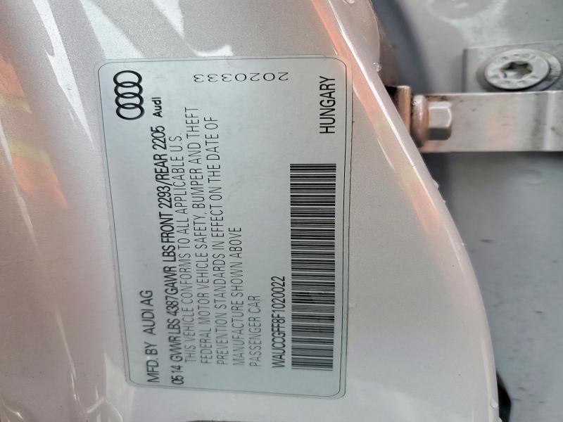 2015 Audi A3 მანქანა იყიდება აუქციონზე, vin: WAUCCGFF8F1020022, აუქციონის ნომერი: 47335136