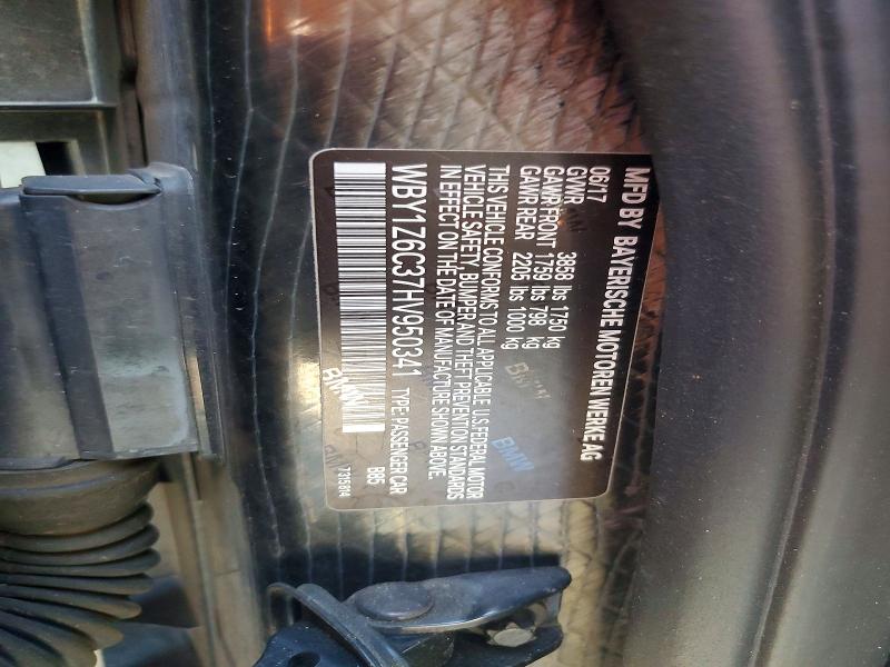 Aukcja sprzedaży 2017 Bmw I3, vin: WBY1Z6C37HV950341, numer aukcji: 46937886