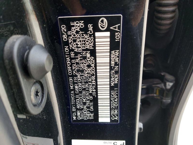Aukcja sprzedaży 2020 Lexus Ux 250h, vin: JTHP9JBHXL2034029, numer aukcji: 48180676
